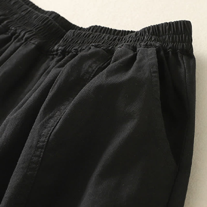 Buddha Stones Letnie, swobodne, elastyczne spodnie damskie ze zwężanymi nogawkami i kieszeniami - image 6