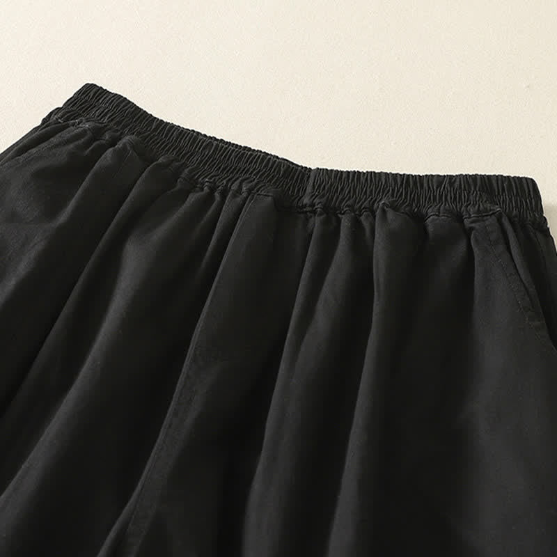 Buddha Stones Letnie, swobodne, elastyczne spodnie damskie ze zwężanymi nogawkami i kieszeniami - image 8