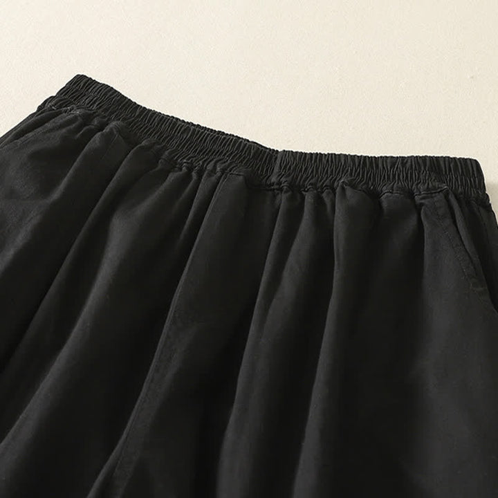 Buddha Stones Letnie, swobodne, elastyczne spodnie damskie ze zwężanymi nogawkami i kieszeniami - image 8