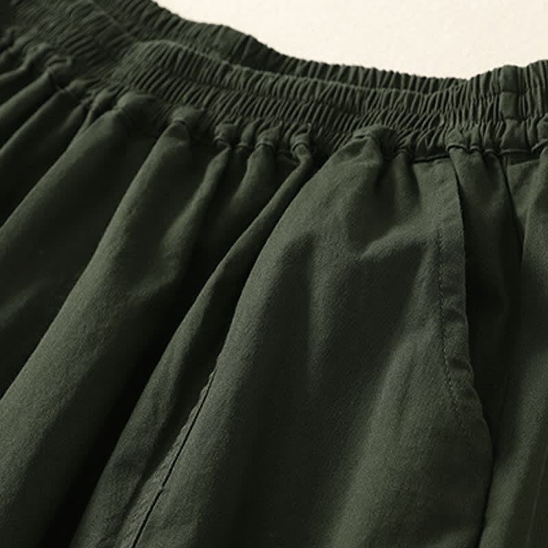 Buddha Stones Letnie, swobodne, elastyczne spodnie damskie ze zwężanymi nogawkami i kieszeniami - image 1