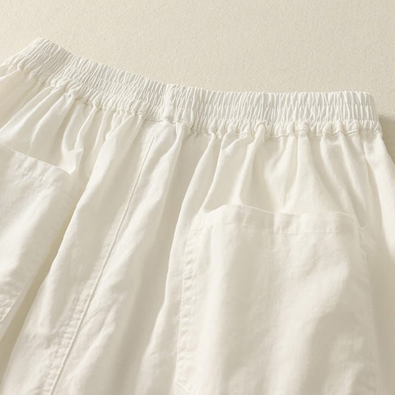 Buddha Stones Letnie, swobodne, elastyczne spodnie damskie ze zwężanymi nogawkami i kieszeniami - image 16