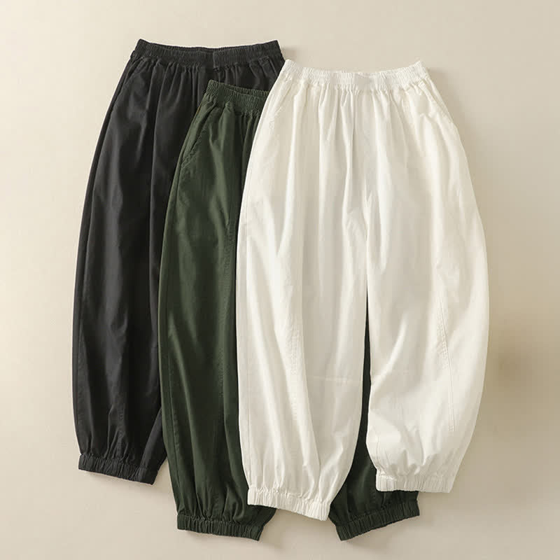 Buddha Stones Letnie, swobodne, elastyczne spodnie damskie ze zwężanymi nogawkami i kieszeniami - image 20