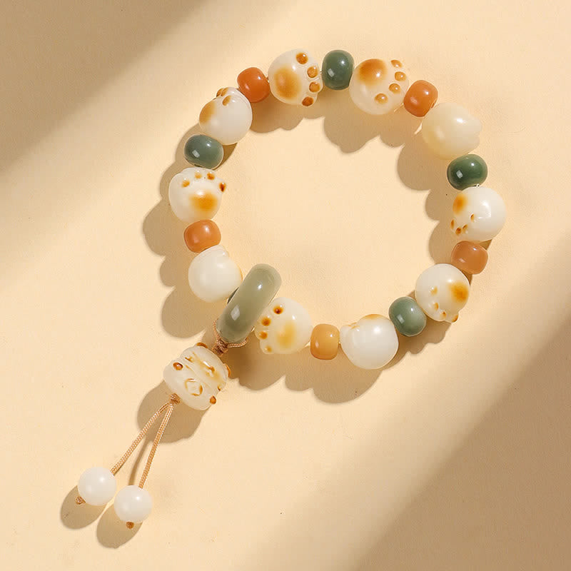 Buddha Stones Bransoletka z naturalnym wzorem Bodhi Seed Cat Paw Wealth - image 7