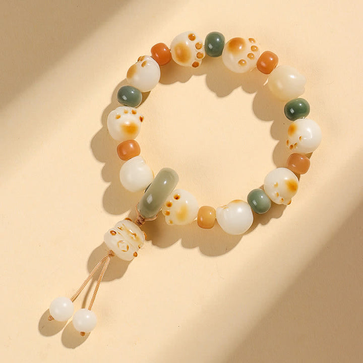 Buddha Stones Bransoletka z naturalnym wzorem Bodhi Seed Cat Paw Wealth - image 7