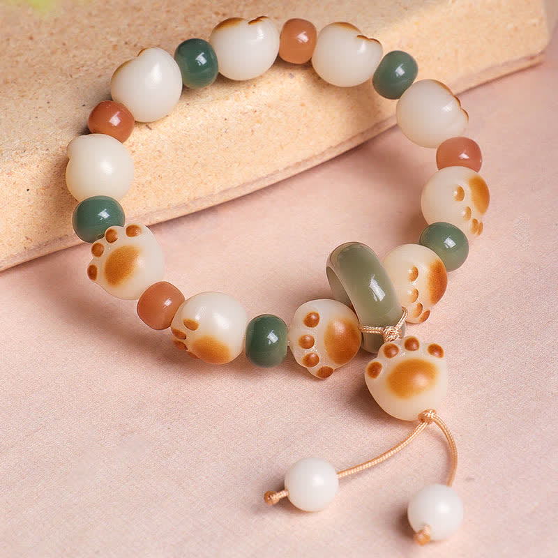 Buddha Stones Bransoletka z naturalnym wzorem Bodhi Seed Cat Paw Wealth - image 2