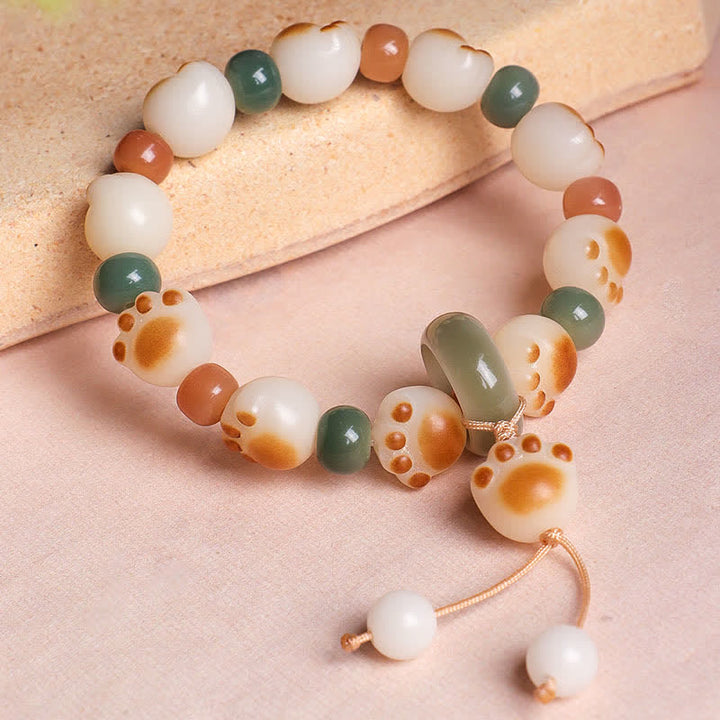 Buddha Stones Bransoletka z naturalnym wzorem Bodhi Seed Cat Paw Wealth - image 2