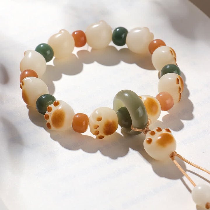 Buddha Stones Bransoletka z naturalnym wzorem Bodhi Seed Cat Paw Wealth - image 1