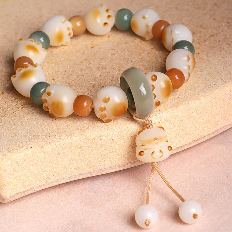 Buddha Stones Bransoletka z naturalnym wzorem Bodhi Seed Cat Paw Wealth - image 4