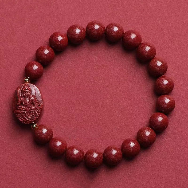 Buddha Stones Bransoletka z błogosławieństwem chińskiego zodiaku z motywem natalnego Buddy i cynobru - Królik-Mandziuśri Bodhisattwa (obwód nadgarstka: 15-16 cm) - image 10