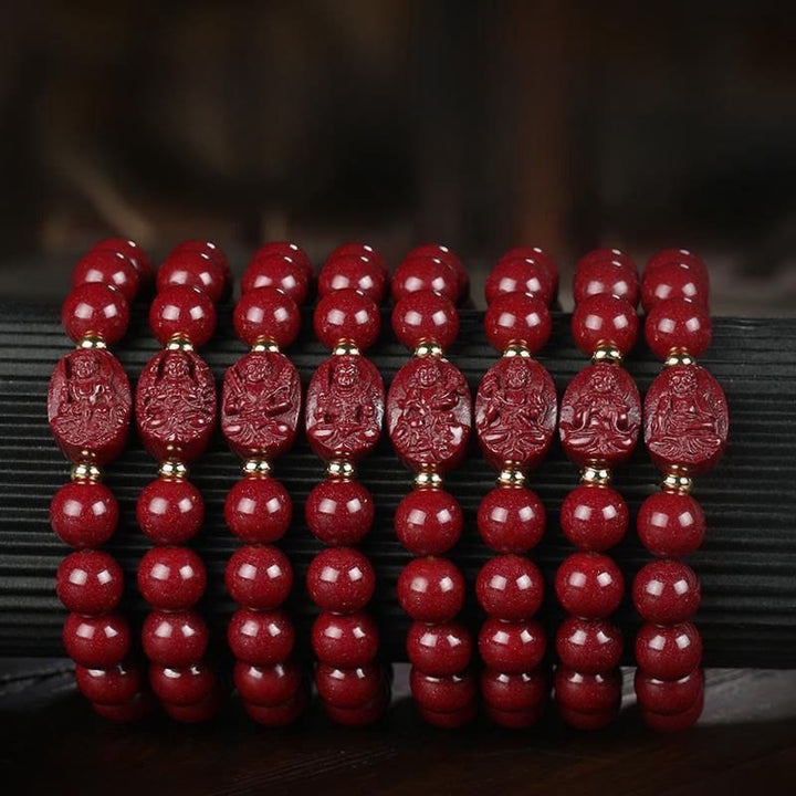Buddha Stones Bransoletka z błogosławieństwem chińskiego zodiaku z motywem natalnego Buddy i cynobru - image 16