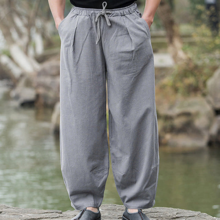 Spodnie męskie z kieszeniami w stylu casual bloomer z motywem Buddha Stones - Szary - US/UK/AU44，EU54 (5XL) - image 10