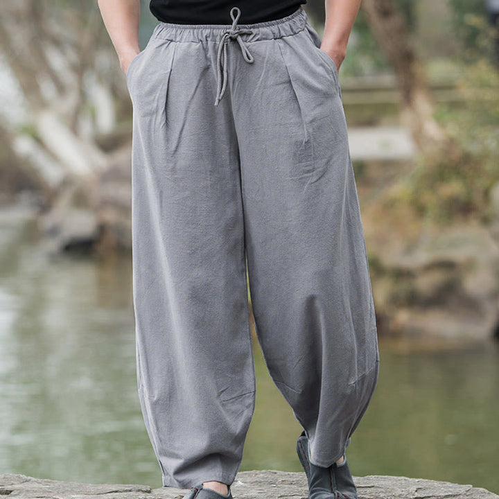 Spodnie męskie z kieszeniami w stylu casual bloomer z motywem Buddha Stones - image 11