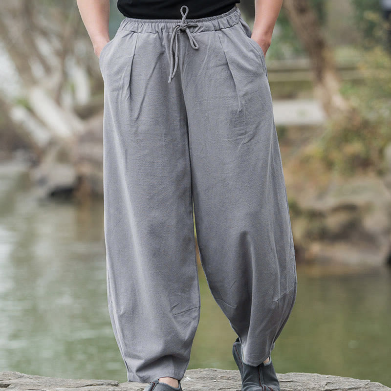 Spodnie męskie z kieszeniami w stylu casual bloomer z motywem Buddha Stones - image 11