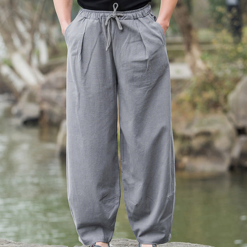 Spodnie męskie z kieszeniami w stylu casual bloomer z motywem Buddha Stones - image 14