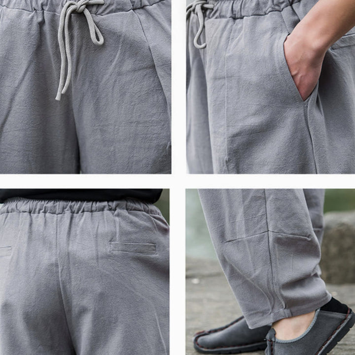 Spodnie męskie z kieszeniami w stylu casual bloomer z motywem Buddha Stones - image 15