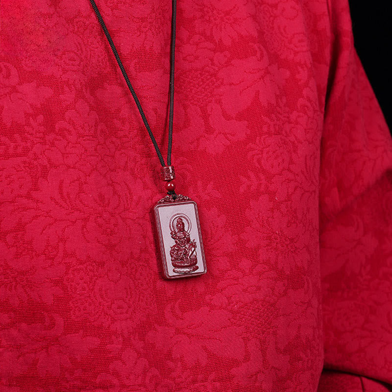 Buddha Stones Naszyjnik z chińskim znakiem zodiaku, narodzinami Buddy, cynobrowym błogosławieństwem - image 15