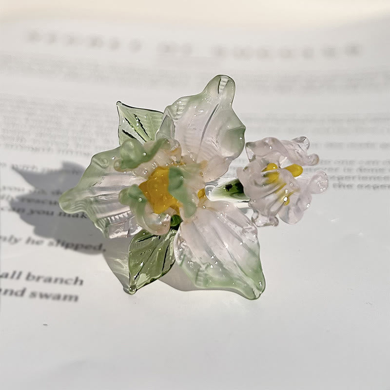 Buddha Stones Pierścień mądrości Liuli Iris Flower - Różowo-zielony (17 mm) (Kolor, kształt i rozmiar mogą się różnić) - image 5