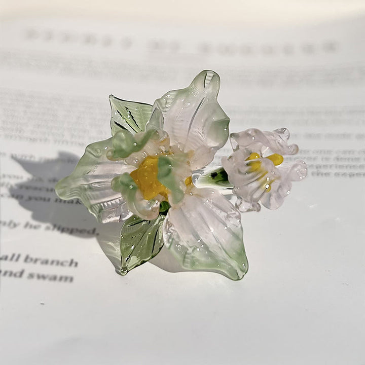 Buddha Stones Pierścień mądrości Liuli Iris Flower - Różowo-zielony (17 mm) (Kolor, kształt i rozmiar mogą się różnić) - image 5