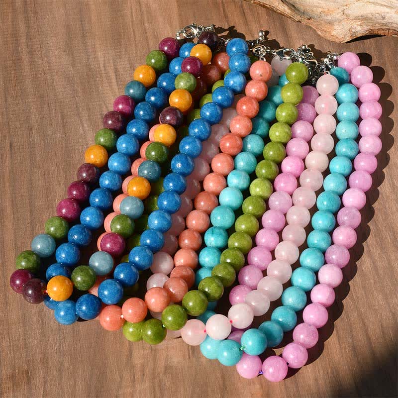 Buddha Stones Naszyjnik leczniczy z koralikami z naturalnego kryształu akwamarynu i turmalinu o średnicy 12 mm - image 20