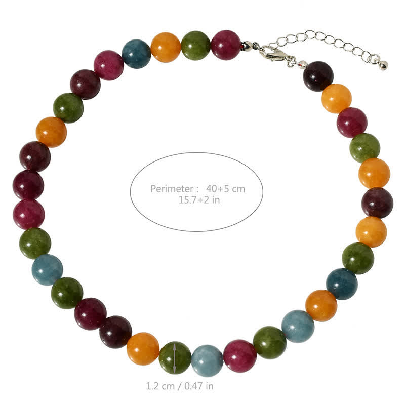 Buddha Stones Naszyjnik leczniczy z koralikami z naturalnego kryształu akwamarynu i turmalinu o średnicy 12 mm - image 3