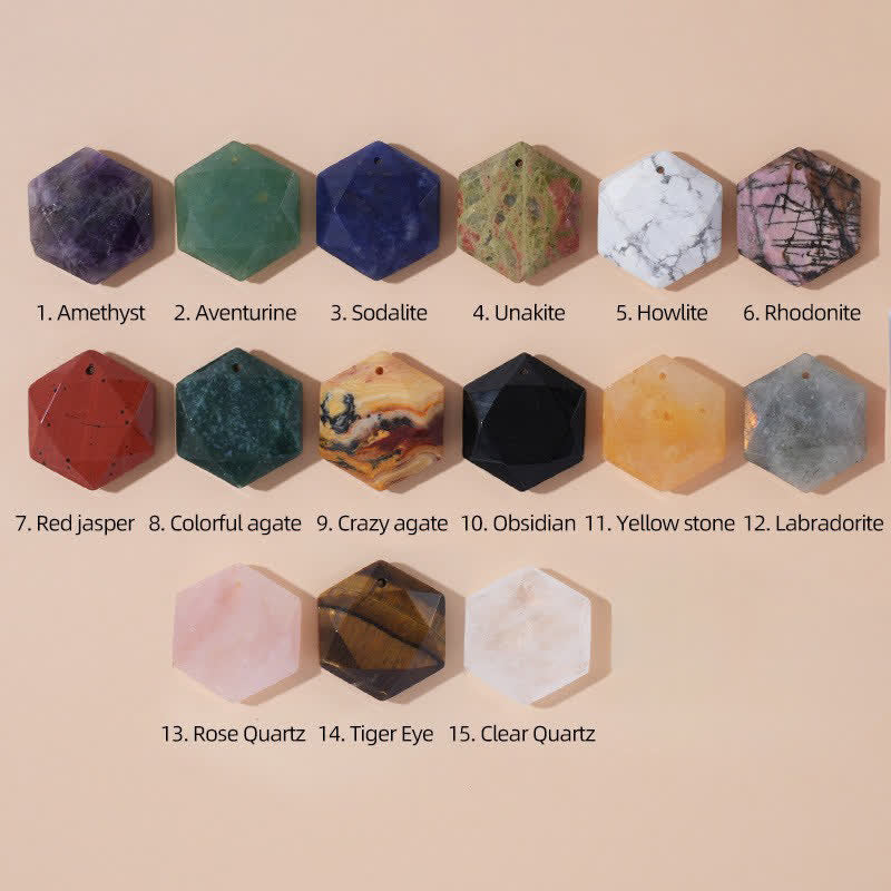 Buddha Stones Naszyjnik leczniczy z motywem gwiazdy Dawida, kwarcu, agatu indyjskiego i ametystu - image 32