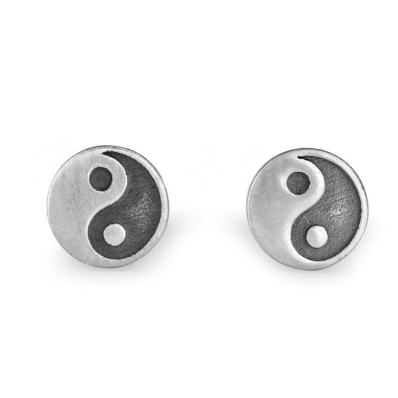 Buddha Stones Srebrny kolczyk Yin Yang Balance One ze srebra próby 925 - image 5