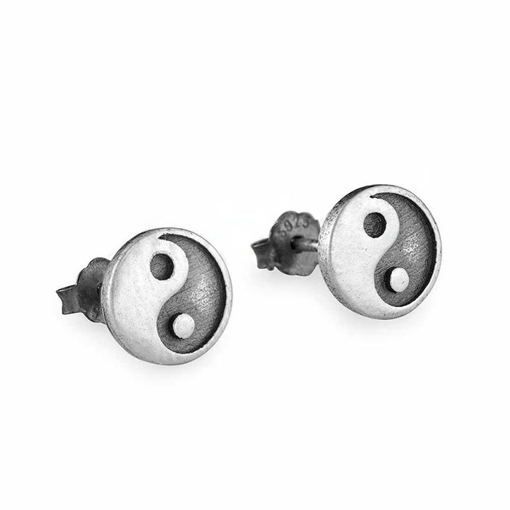 Buddha Stones Srebrny kolczyk Yin Yang Balance One ze srebra próby 925 - image 7