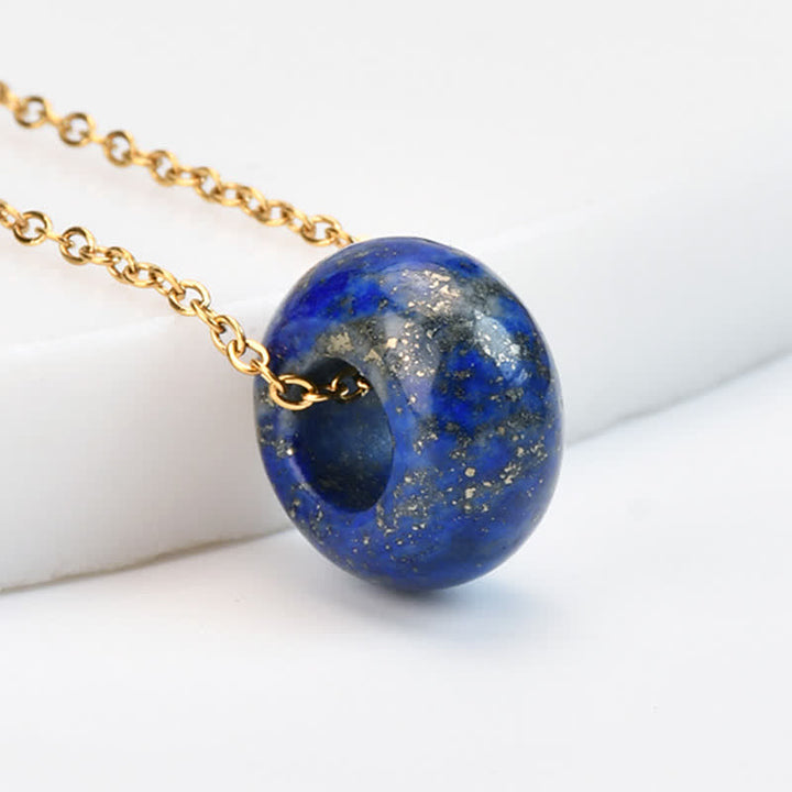 Buddha Stones Naturalny naszyjnik leczniczy z kryształu różowego kwarcu i zielonego awenturynu - Naturalny Lapis Lazuli (kolor może się różnić) - image 7