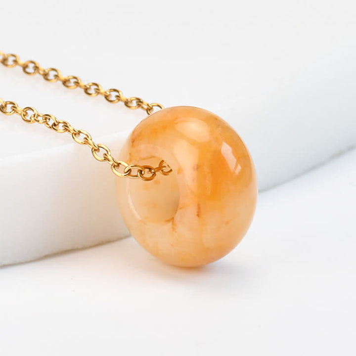 Buddha Stones Naturalny naszyjnik leczniczy z kryształu różowego kwarcu i zielonego awenturynu - Naturalny topaz (kolor może się różnić) - image 12