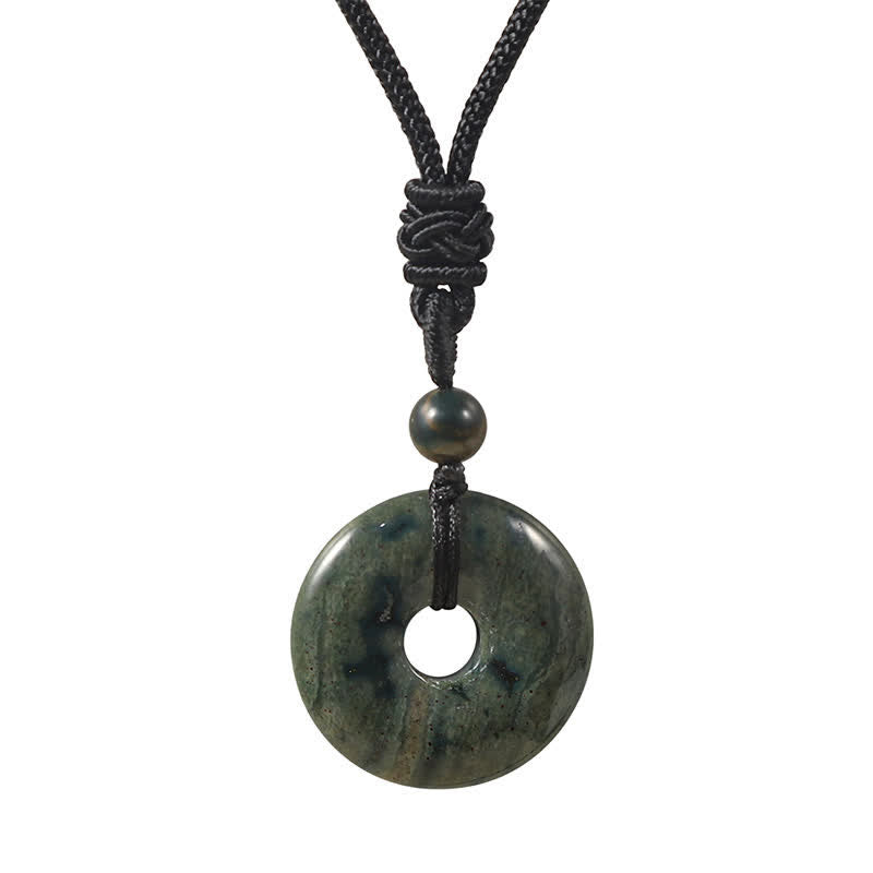 Buddha Stones Naszyjnik Fortune z klamrą Peace Buckle z naturalnego rodonitu i szarego agatu - Naturalny agat indyjski (kolor może się różnić) - image 11
