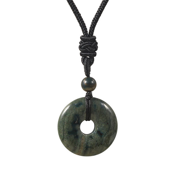 Buddha Stones Naszyjnik Fortune z klamrą Peace Buckle z naturalnego rodonitu i szarego agatu - Naturalny agat indyjski (kolor może się różnić) - image 11