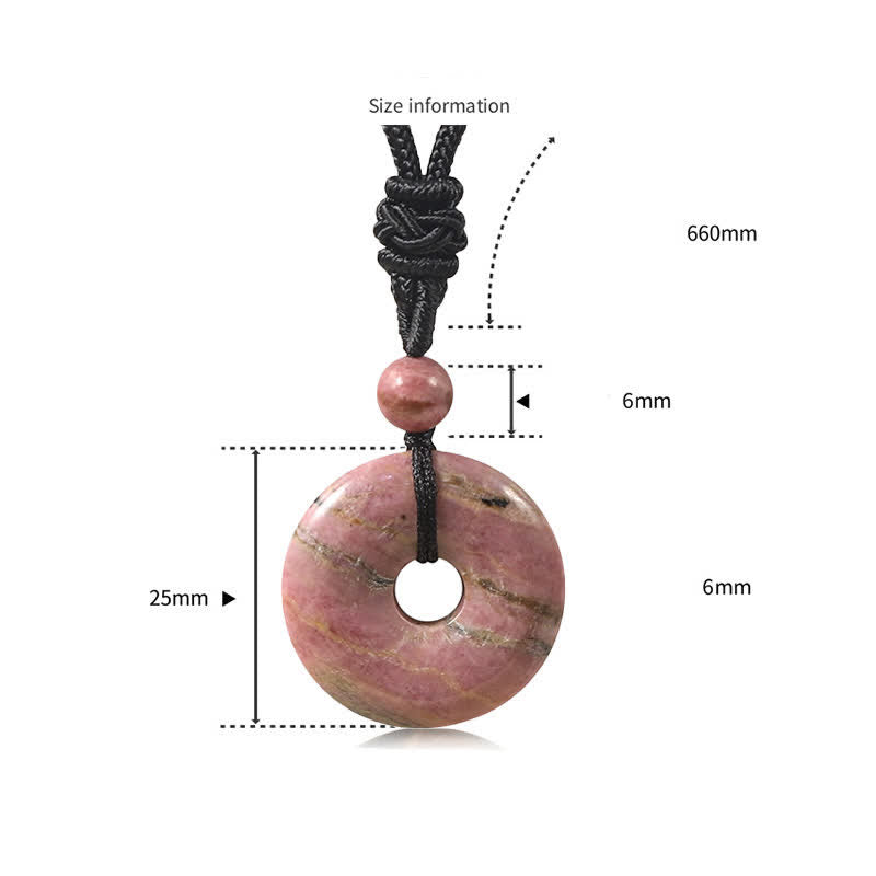 Buddha Stones Naszyjnik Fortune z klamrą Peace Buckle z naturalnego rodonitu i szarego agatu - image 2