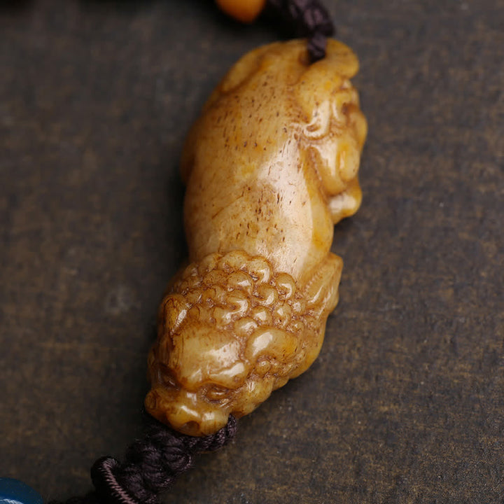 Buddha Stones Bransoletka na szczęście z plecionej liny Bone PiXiu - image 3