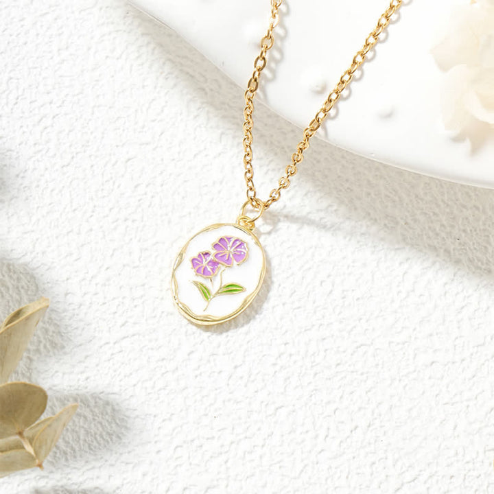 Buddha Stones Naszyjnik z wisiorkiem wzmacniającym kwiat narodzin ze stali tytanowej - Fioletowy - Złota stal tytanowa - image 3