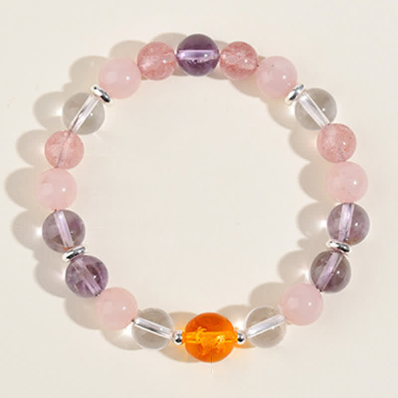 Buddha Stones Bransoletka ochronna z obsydianu z naturalnym połyskiem i kryształami chińskiego zodiaku - image 19