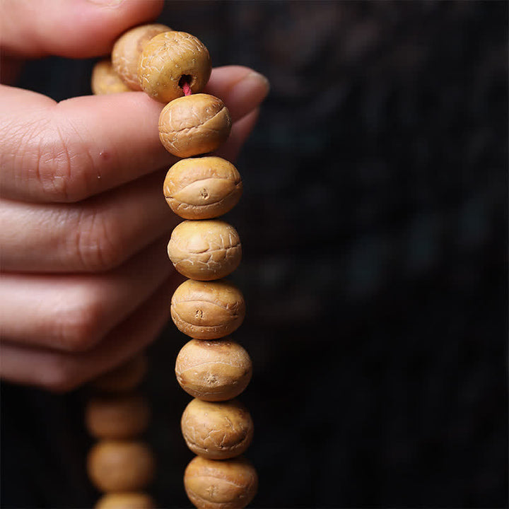 Buddha Stones Tybetańska grawerowana mala na nadgarstek z frędzlami i okiem feniksa - image 7