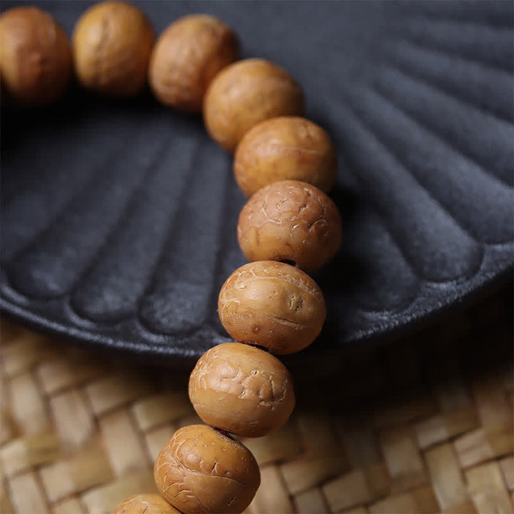 Buddha Stones Tybetańska grawerowana mala na nadgarstek z frędzlami i okiem feniksa - image 9