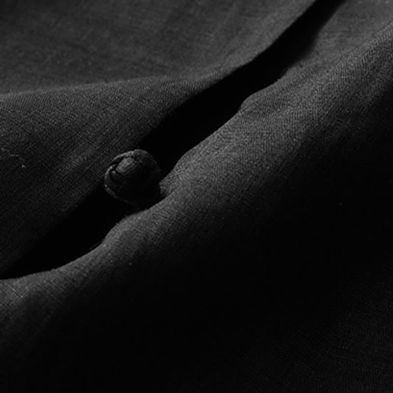 Buddha Stones Letnie koszule damskie z solidnym kołnierzykiem typu stójka i rękawem trzy czwarte - image 15