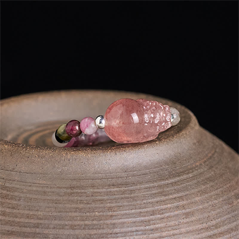 Buddha Stones 3 mm Mini koraliki z naturalnego kamienia księżycowego, turmalinu, granatu i perły, kwarcu truskawkowego, elastyczny pierścień leczniczy PiXiu - image 17