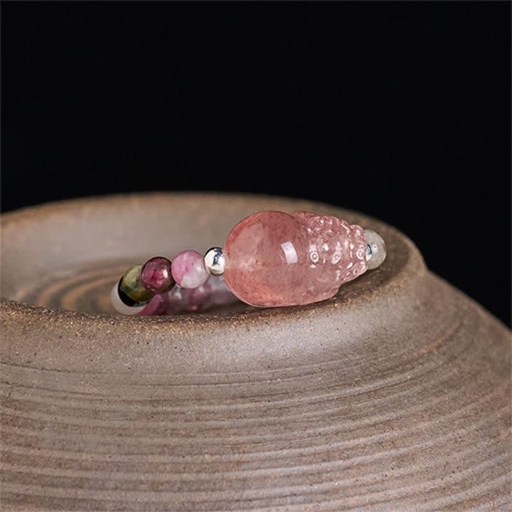 Buddha Stones 3 mm Mini koraliki z naturalnego kamienia księżycowego, turmalinu, granatu i perły, kwarcu truskawkowego, elastyczny pierścień leczniczy PiXiu - image 17