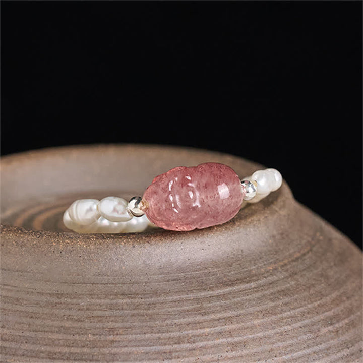 Buddha Stones 3 mm Mini koraliki z naturalnego kamienia księżycowego, turmalinu, granatu i perły, kwarcu truskawkowego, elastyczny pierścień leczniczy PiXiu - image 22