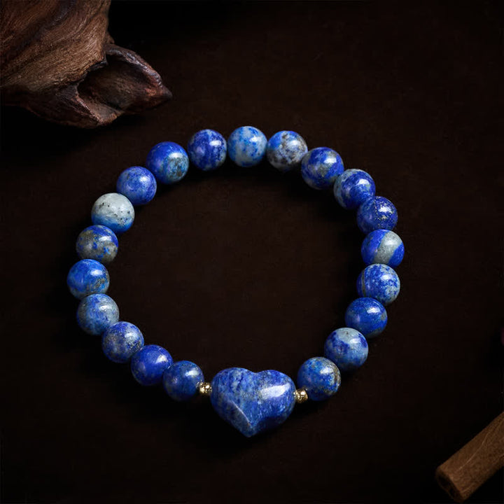 Buddha Stones Bransoletka duchowa z naturalnym ametystem, zielonym awenturynem, tygrysim okiem i kwarcem truskawkowym w kształcie serca - image 38