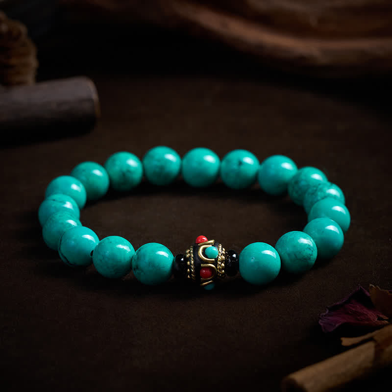 Buddha Stones Bransoletka ochronna z tybetańskiego turkusu - image 3