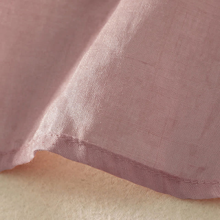 Buddha Stones Letnia koszula damska z krótkim rękawem i haftowanymi kwiatami w stylu Tang - image 18
