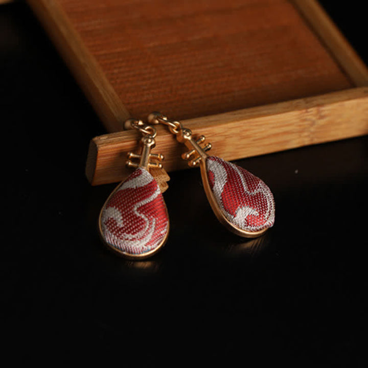 Buddha Stones Kolczyki w kształcie łezki z brokatem Song w kolorze białym, w kształcie pipy - image 1