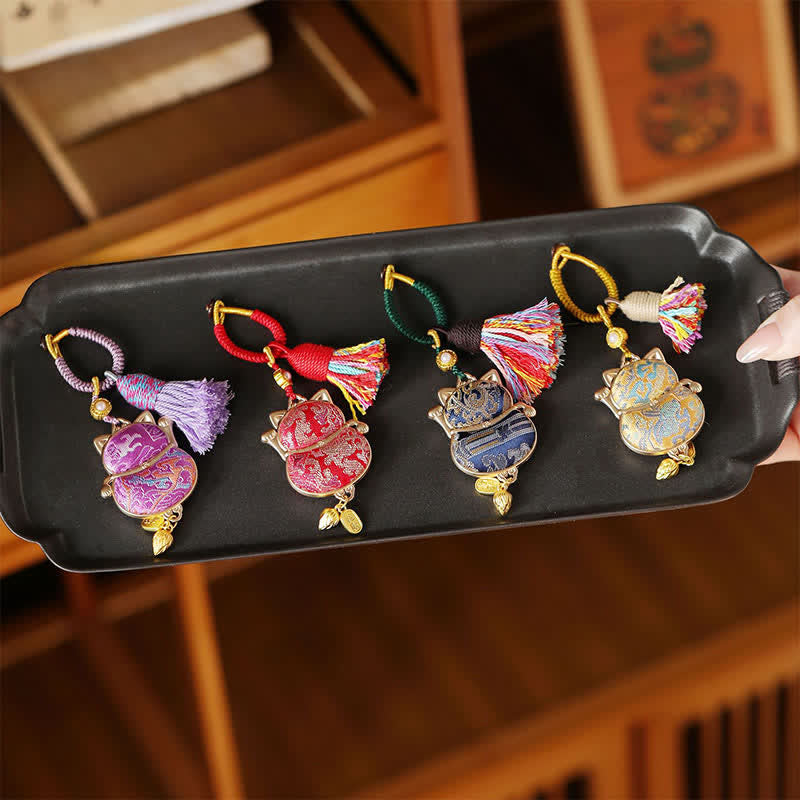 Buddha Stones Brelok z frędzlami Song Brocade Lucky Cat Wealth - image 5