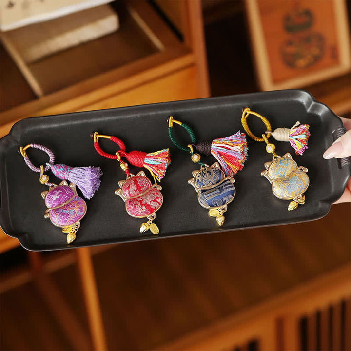 Buddha Stones Brelok z frędzlami Song Brocade Lucky Cat Wealth - image 5
