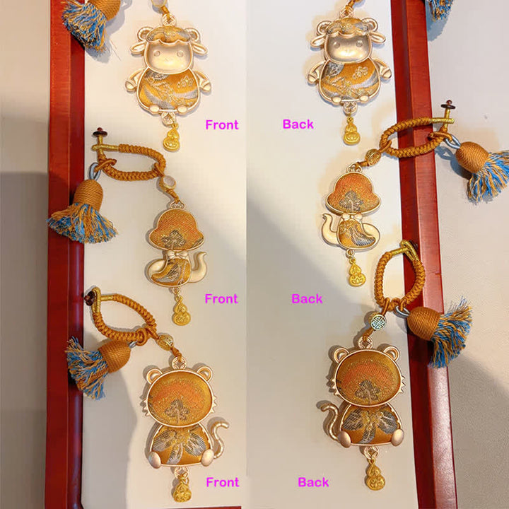 Buddha Stones Ręcznie robiony brelok z chińskim znakiem zodiaku Song Brocade na szczęście - image 42