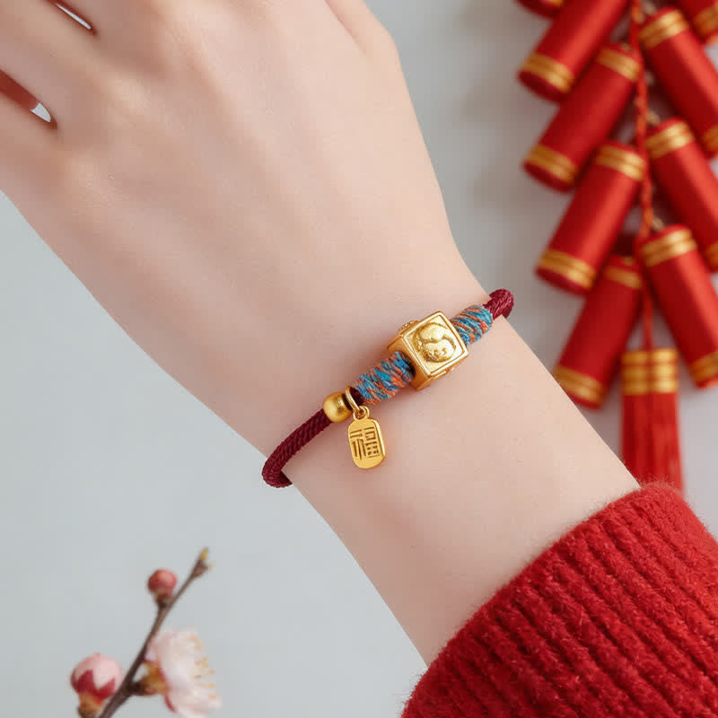 Buddha Stones Ręcznie robiona bransoletka z czerwonego sznurka z chińskim znakiem zodiaku Luck Fu - image 16