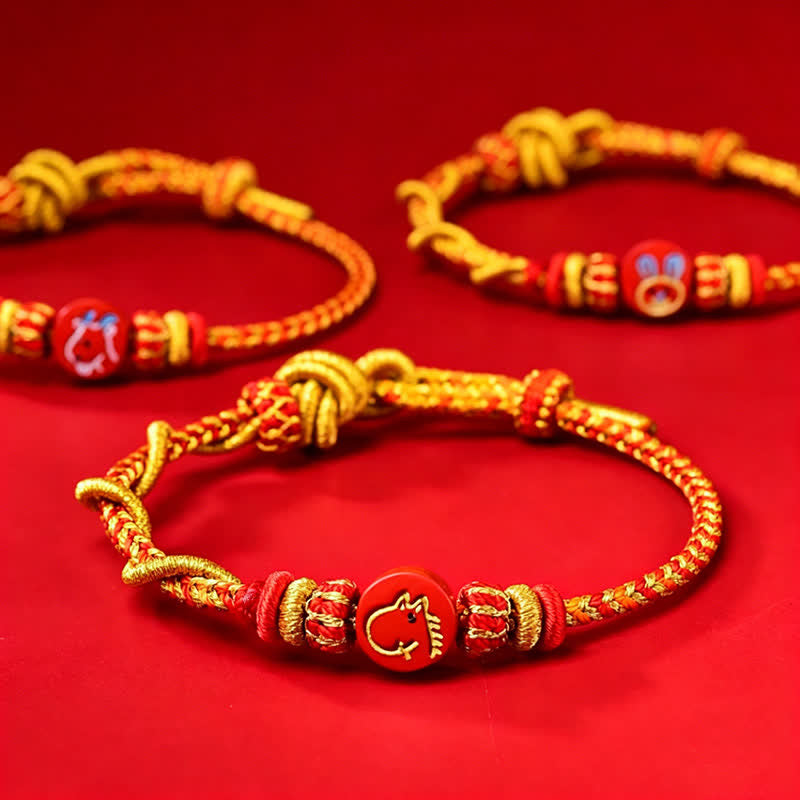Buddha Stones Bransoletka z czerwonego sznurka z chińskim znakiem zodiaku Cinnabar Blessing - image 18
